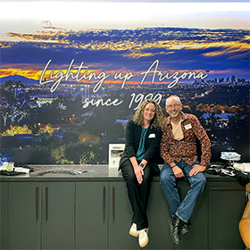 Photographic Mural of the Phoenix Skyline for new Arizona Lighting Sales
